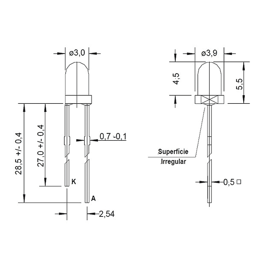 led-pth-3mm-verde-amarelado-encapsulamento-hialino-L230H led pth 3mm verde amarelado encapsulamento hialino L230H