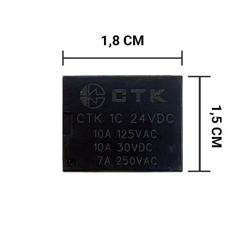 Relê Miniatura de Potência CTK 1C-10A-24VDC